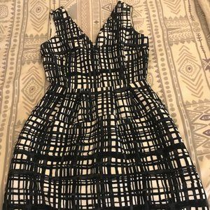 Madewell Graphic Print Sleeveless V Neck Dress (0)